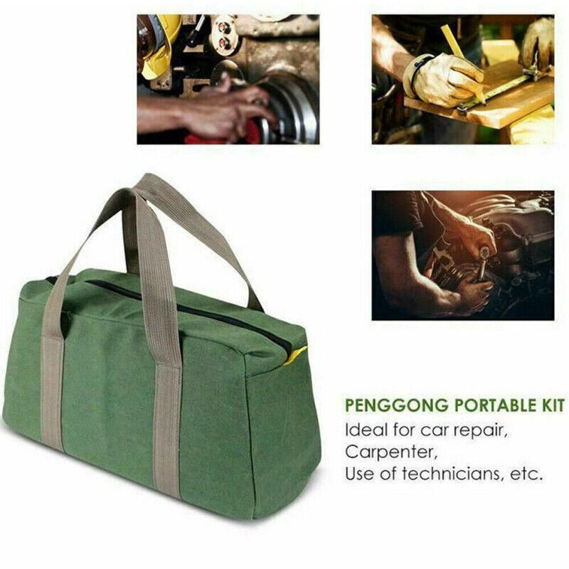 S/M/L Waterproof Tool Bag Portable Storage Toolkit Hand Heavy Case Canvas Duty - S(30*12*18CM)
