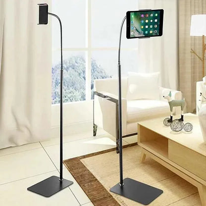 Adjustable Floor/Desk Stand Bed Lazy Mount Holder Arm Bracket For Phone Tablet - Floor Stand (135cm&Black)