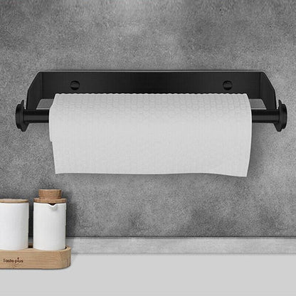 Paper Towel Holder Under Cabinet Wall Mount Stainless Steel Rack Kitchen - Silver