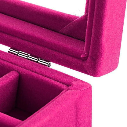 Velvet Jewelry Box Earring Organizer Display Case Storage Holder with 24 Grid - Beige