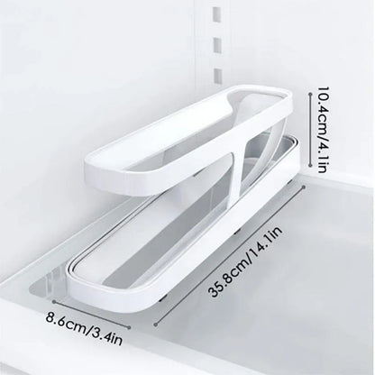 2 Tier Rolling Egg Dispenser Auto Gravity Egg Holder for Fridge Storage Rack