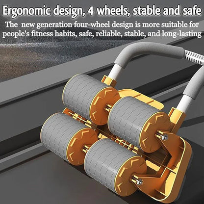 Four Wheel Abdominal Roller Automatic Rebound Ab Machine Home Fitness Equipment - Orange