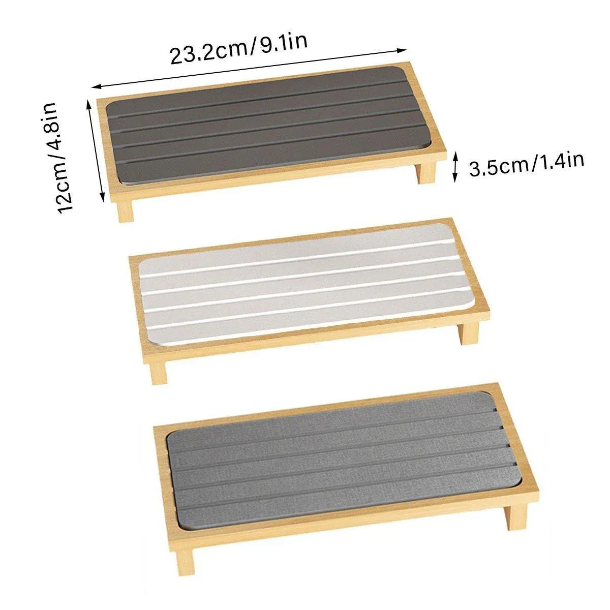 Countertop Absorbent Drainage Mat Sink Splash Pad Bathroom Tray Water Catcher - Dark Grey