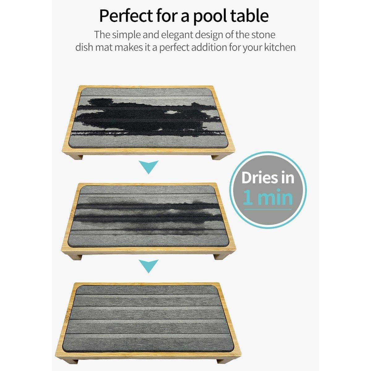 Countertop Absorbent Drainage Mat Sink Splash Pad Bathroom Tray Water Catcher - Dark Grey
