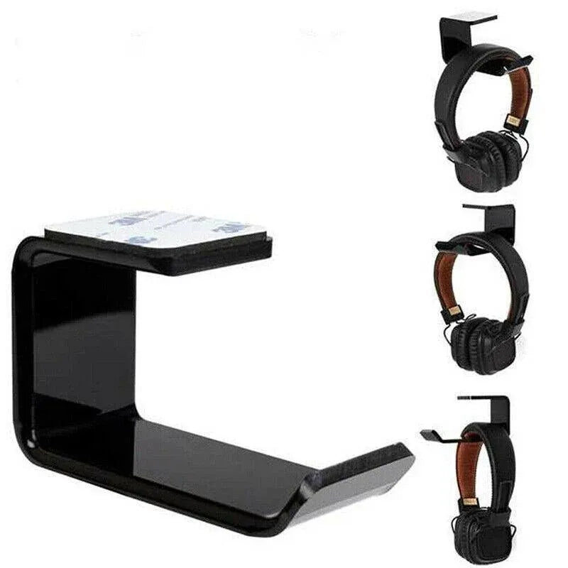 Mount Holder Hook Dual Headset Tape New Clever Headphone Stand Hanger Under Desk