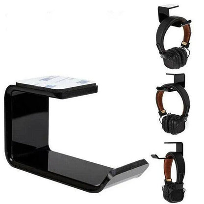 Mount Holder Hook Dual Headset Tape New Clever Headphone Stand Hanger Under Desk