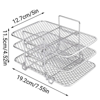 304 Stainless Steel Multi Layer Detachable Air Fryer Mesh Thickened Grill Shelf