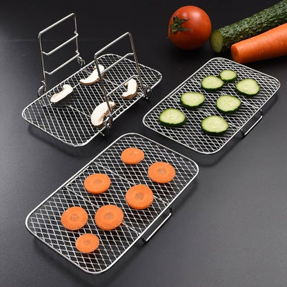 304 Stainless Steel Multi Layer Detachable Air Fryer Mesh Thickened Grill Shelf