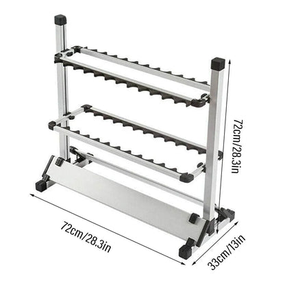12/24 Hole Multi Functional Fishing Rod Holder Storage Rack Display Organizer - 12Holes