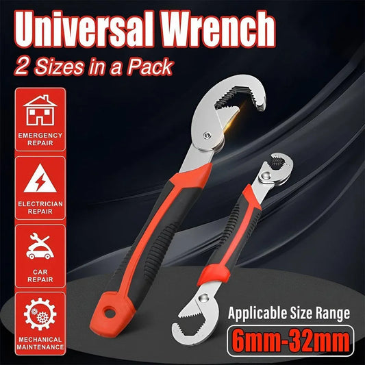2PCS Snap N Grip Wrench Set Universal Adjustable Multi Function Spanner Tool