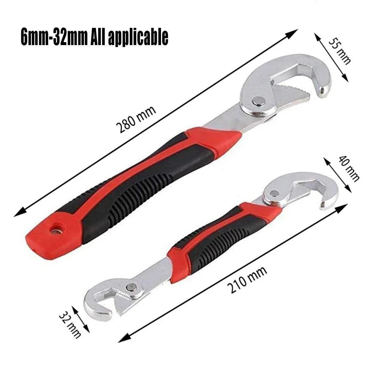 2PCS Snap N Grip Wrench Set Universal Adjustable Multi Function Spanner Tool
