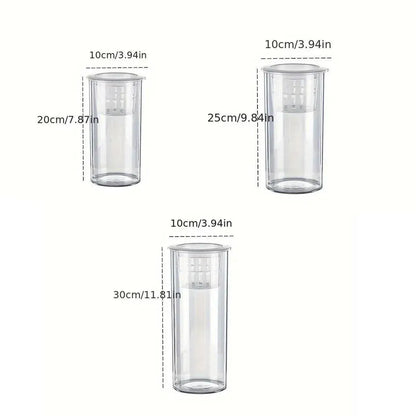 Hydroponic Plant Vase Cylindrical Straight Design Fish Tank for Home Decor - 25cmx10cm