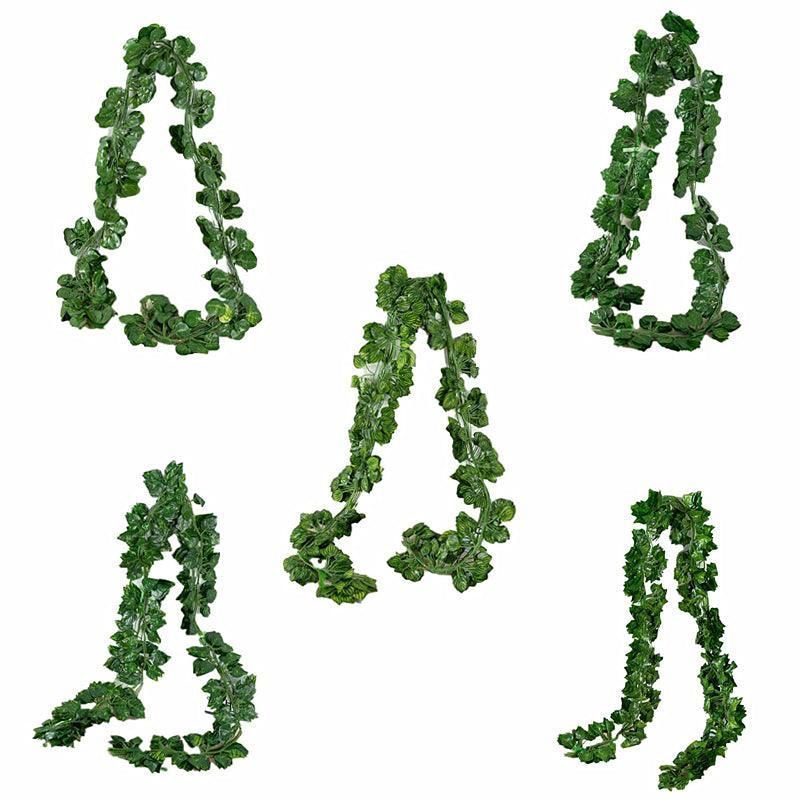 12 X 2M Artificial Ivy Vine Fake Foliage Flower Hanging Leaf Garland Plant Party - Scindapsus Leaves