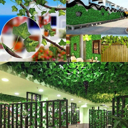 12 X 2M Artificial Ivy Vine Fake Foliage Flower Hanging Leaf Garland Plant Party - Scindapsus Leaves