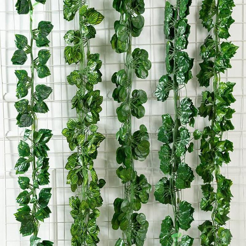 12 X 2M Artificial Ivy Vine Fake Foliage Flower Hanging Leaf Garland Plant Party - Scindapsus Leaves