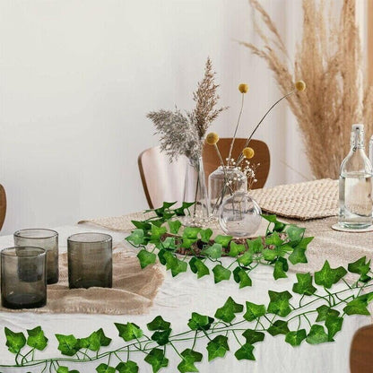 12 X 2M Artificial Ivy Vine Fake Foliage Flower Hanging Leaf Garland Plant Party - Scindapsus Leaves
