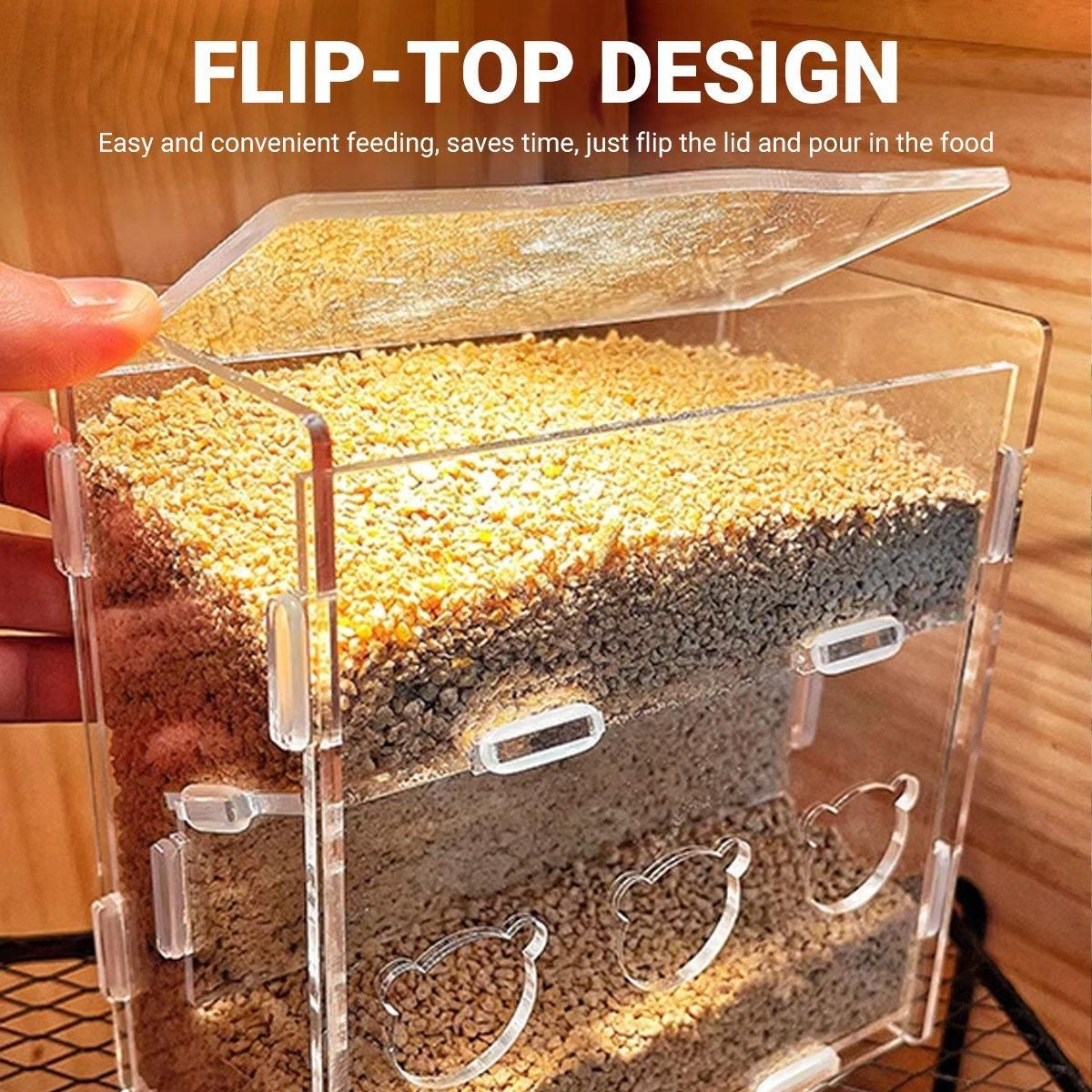 Automatic Acrylic Chicken Feeder Rutin Pet Supplies for Poultry Feeding System - 5 Holes