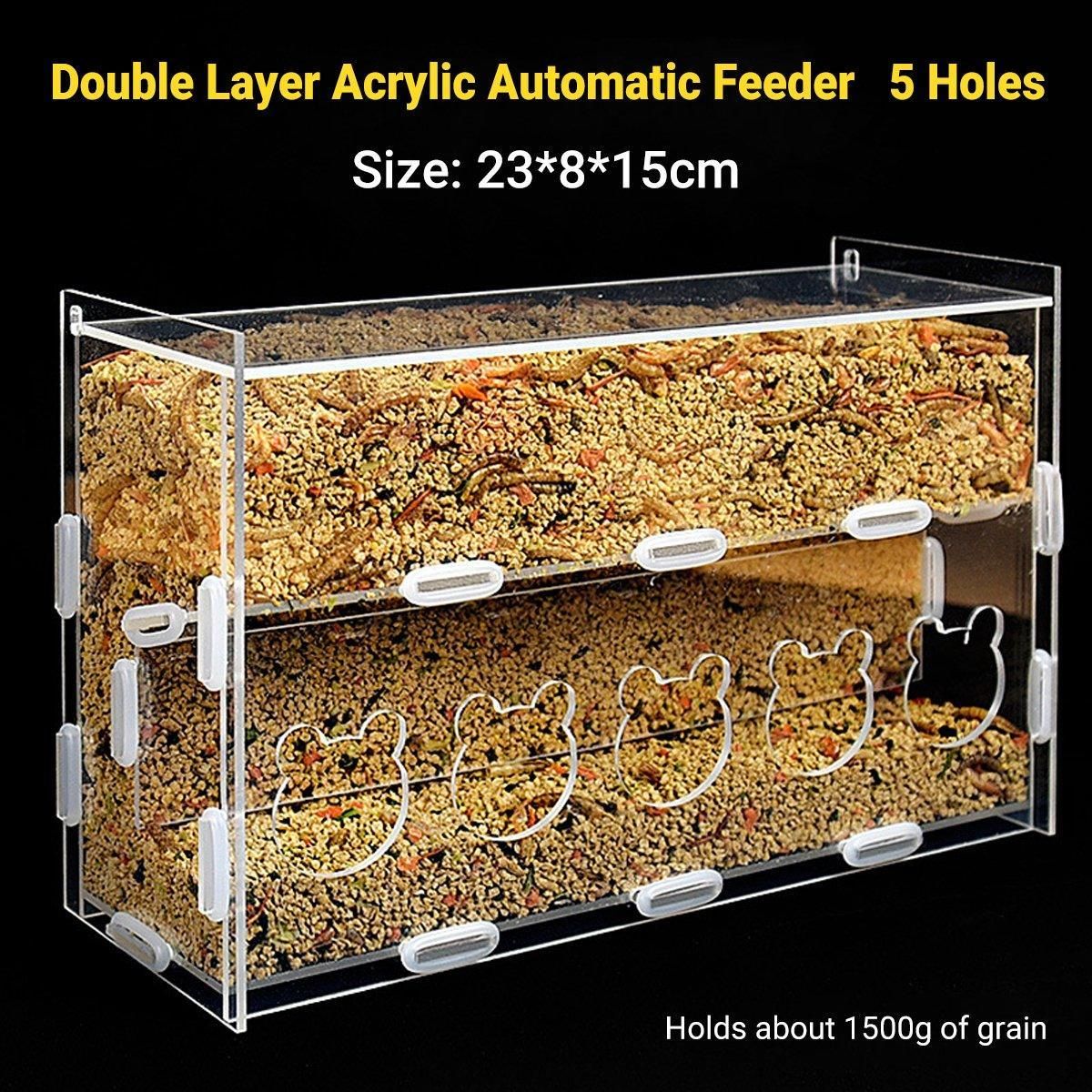 Automatic Acrylic Chicken Feeder Rutin Pet Supplies for Poultry Feeding System - 5 Holes