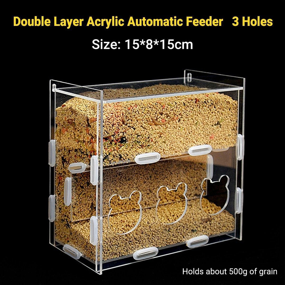 Automatic Acrylic Chicken Feeder Rutin Pet Supplies for Poultry Feeding System - 5 Holes