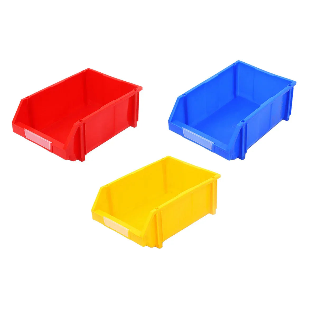 2 Pcs Thickened Slanted Plastic Storage Box for Screws Nuts Crafts Storage Use - Red