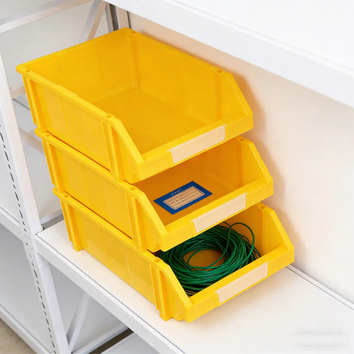 2 Pcs Thickened Slanted Plastic Storage Box for Screws Nuts Crafts Storage Use - Red