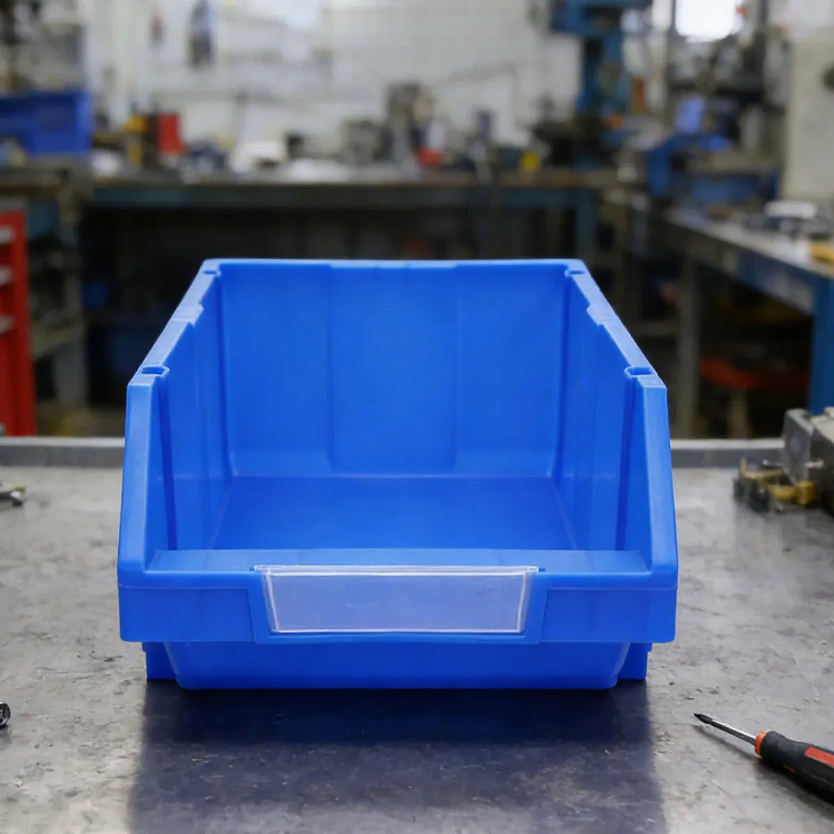 2 Pcs Thickened Slanted Plastic Storage Box for Screws Nuts Crafts Storage Use - Red