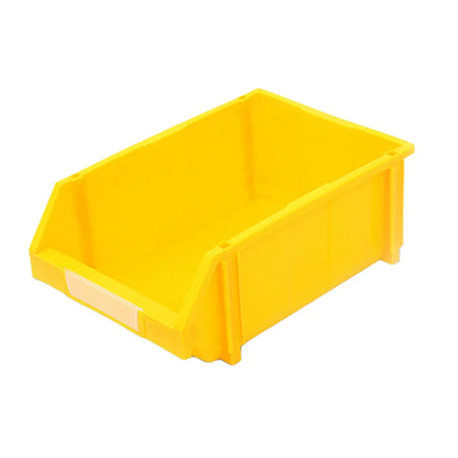 2 Pcs Thickened Slanted Plastic Storage Box for Screws Nuts Crafts Storage Use - Yellow