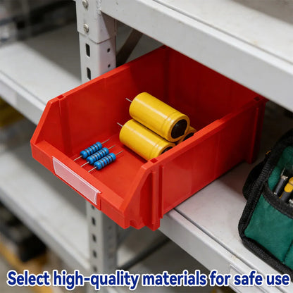 2 Pcs Thickened Slanted Plastic Storage Box for Screws Nuts Crafts Storage Use - Yellow