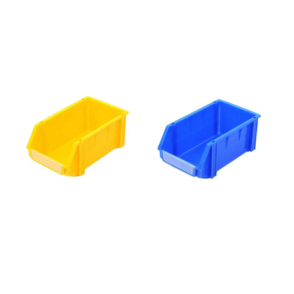 2PCS Thickened Slanted Plastic Storage Box for Screws Nuts Crafts Storage Use - Yellow