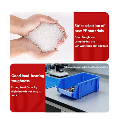 2PCS Thickened Slanted Plastic Storage Box for Screws Nuts Crafts Storage Use - Yellow