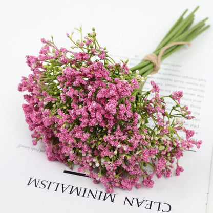 12PCS Artificial Foam Gypsophila Flower Bouquet for Wedding and Home Ornaments - Purple