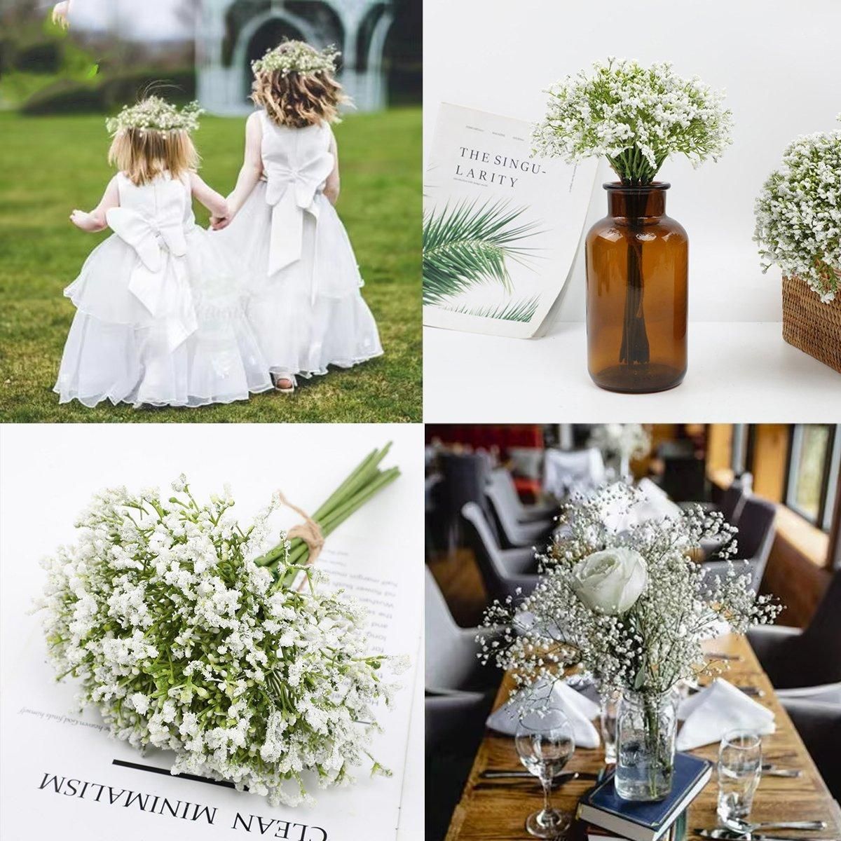12PCS Artificial Foam Gypsophila Flower Bouquet for Wedding and Home Ornaments - Purple