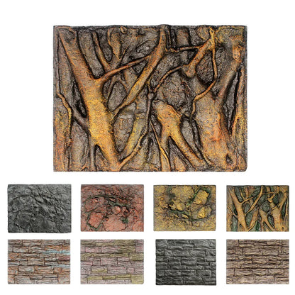 Pet Reptile Tank Board 3D Foam Backgrounds and Habitat Decoration 9 Styles - D