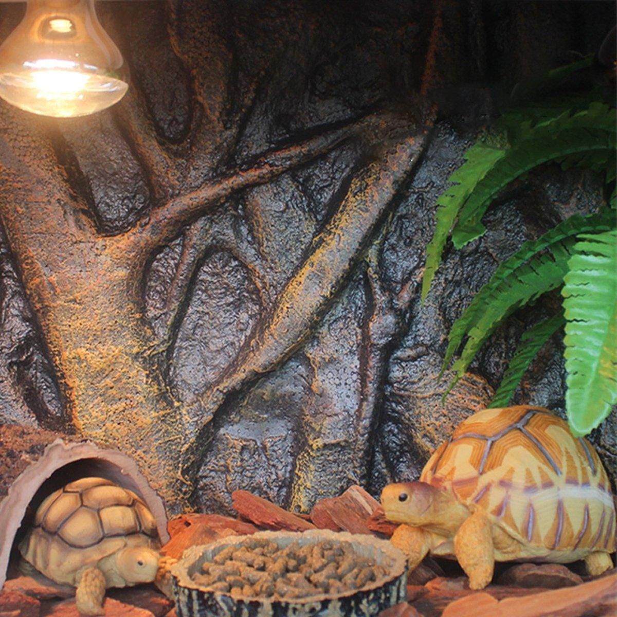 Pet Reptile Tank Board 3D Foam Backgrounds and Habitat Decoration 9 Styles - E