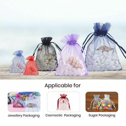 Organza Bag Sheer Bags Jewellery Wedding Candy Packaging Sheer Bags 13*18 cm - White