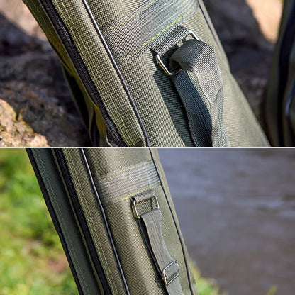 150cm Portable Foldable Fishing Rod Carrier Fish Pole Tools Storage Bag Case - Black