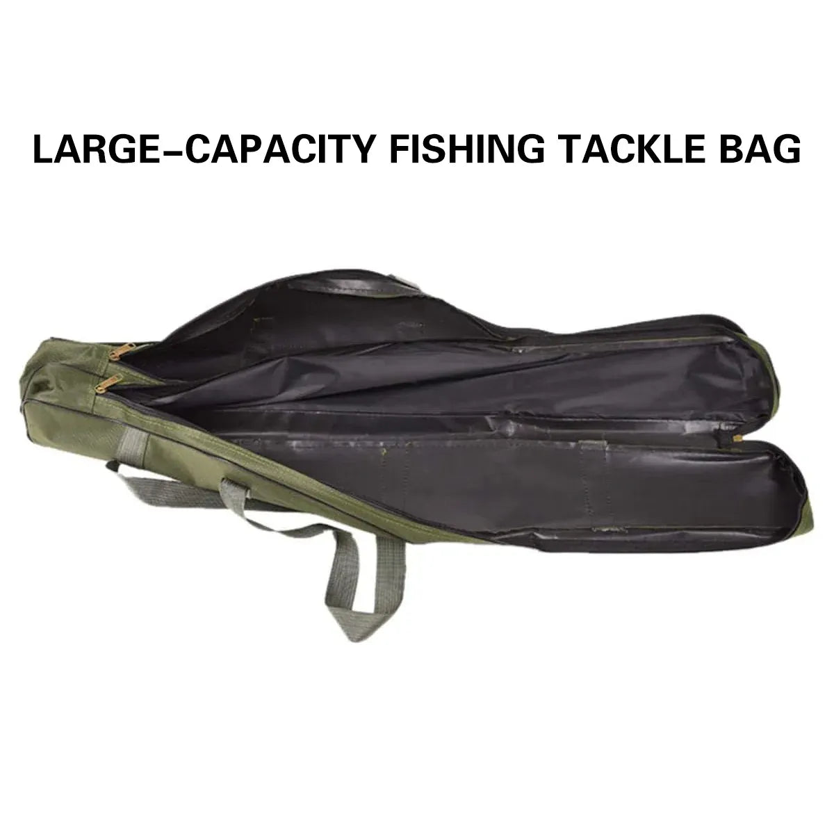 150cm Portable Foldable Fishing Rod Carrier Fish Pole Tools Storage Bag Case - Black