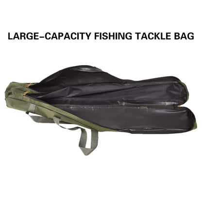 150cm Portable Foldable Fishing Rod Carrier Fish Pole Tools Storage Bag Case - Black
