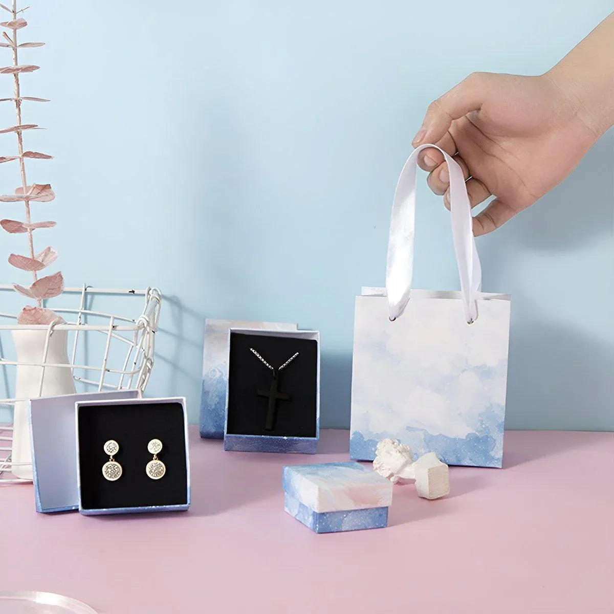 20PCS Cloud Jewelry Box Earrings Necklace Ring Bracelet DisplayOrganizer - 11*12*6cm（Bag）