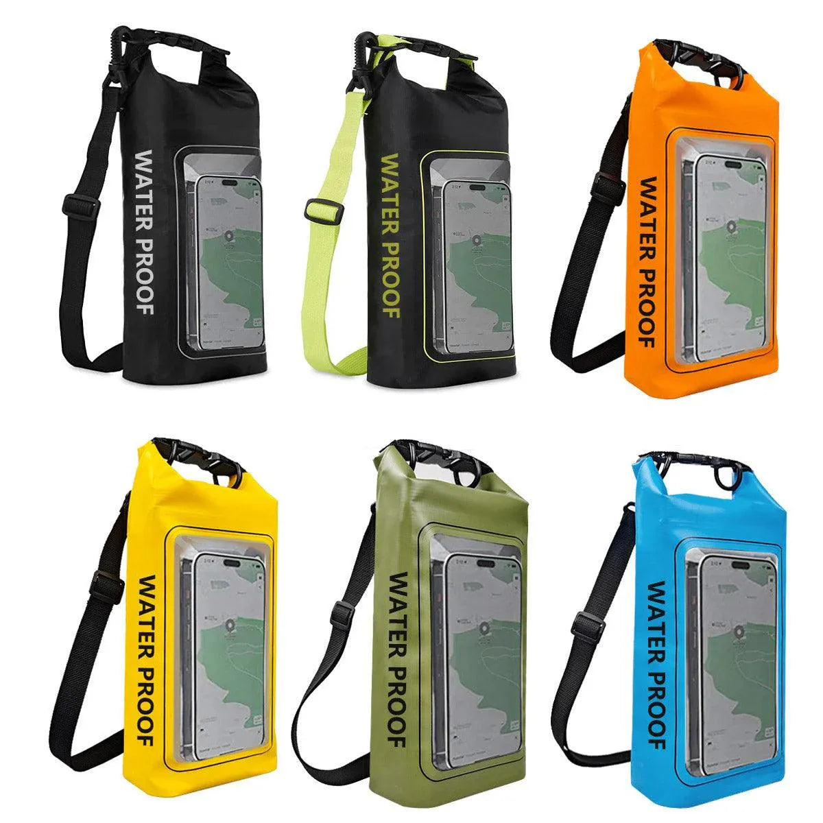 Outdoor Crossbody Bag Two-in-One Mobile Phone Waterproof Bag PVC Swimming - Blue