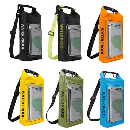 Outdoor Crossbody Bag Two-in-One Mobile Phone Waterproof Bag PVC Swimming - Blue