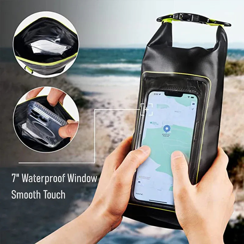 Outdoor Crossbody Bag Two-in-One Mobile Phone Waterproof Bag PVC Swimming - Green