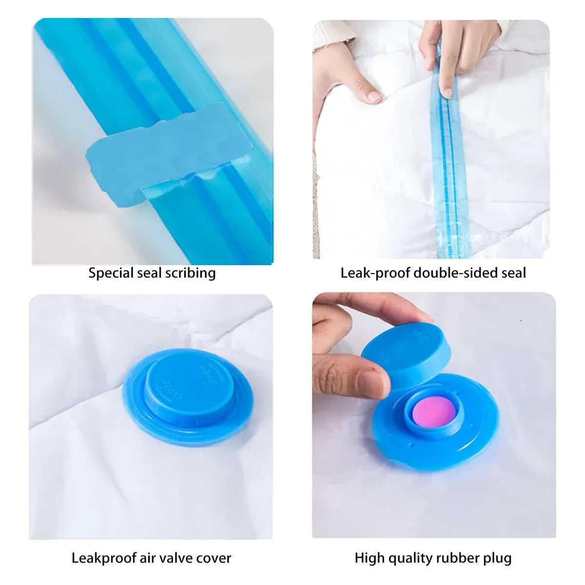 6PCS Vacuum Storage Bags Space Saving for Clothes Bedding Travel