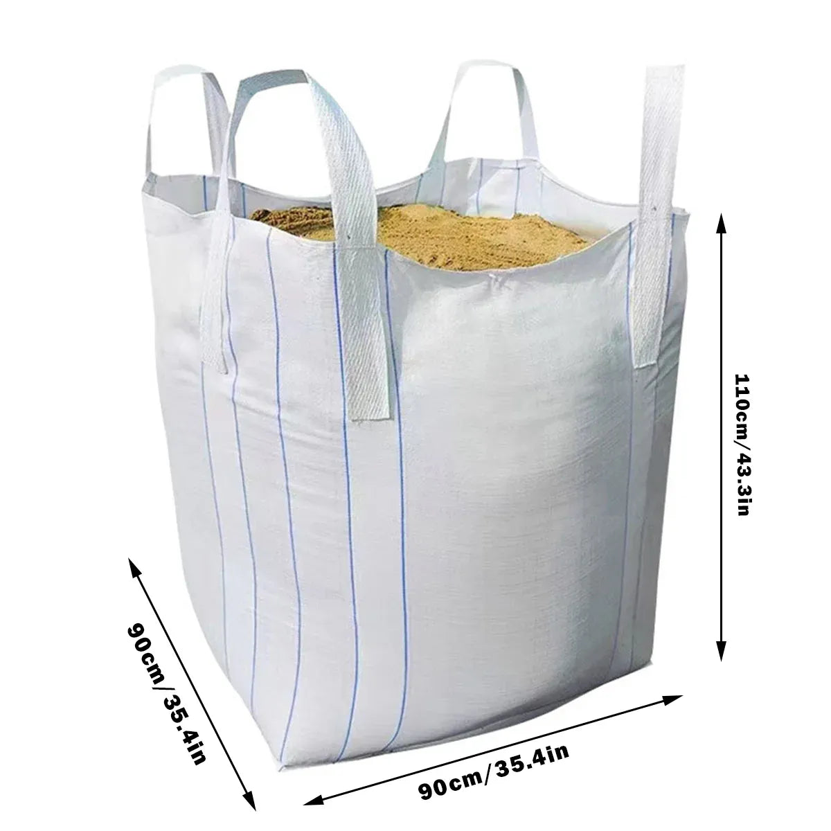 Heavy Duty Bulk Ton Bag White Thickened Woven Sack Large Lifting Storage Bag