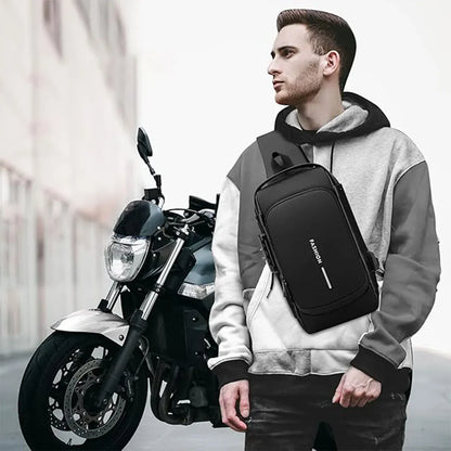 Multifunctional Combination Lock Chest Bag with USB Charging Port