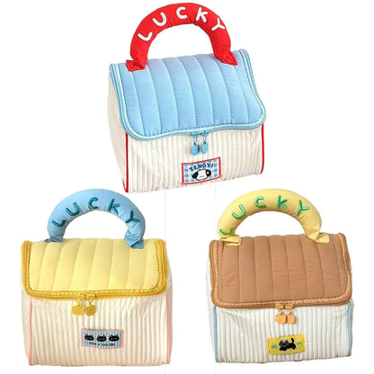 Cute Cabin Cosmetic Bag Large Capacity Portable Travel Storage Handheld Wash Bag - Brown
