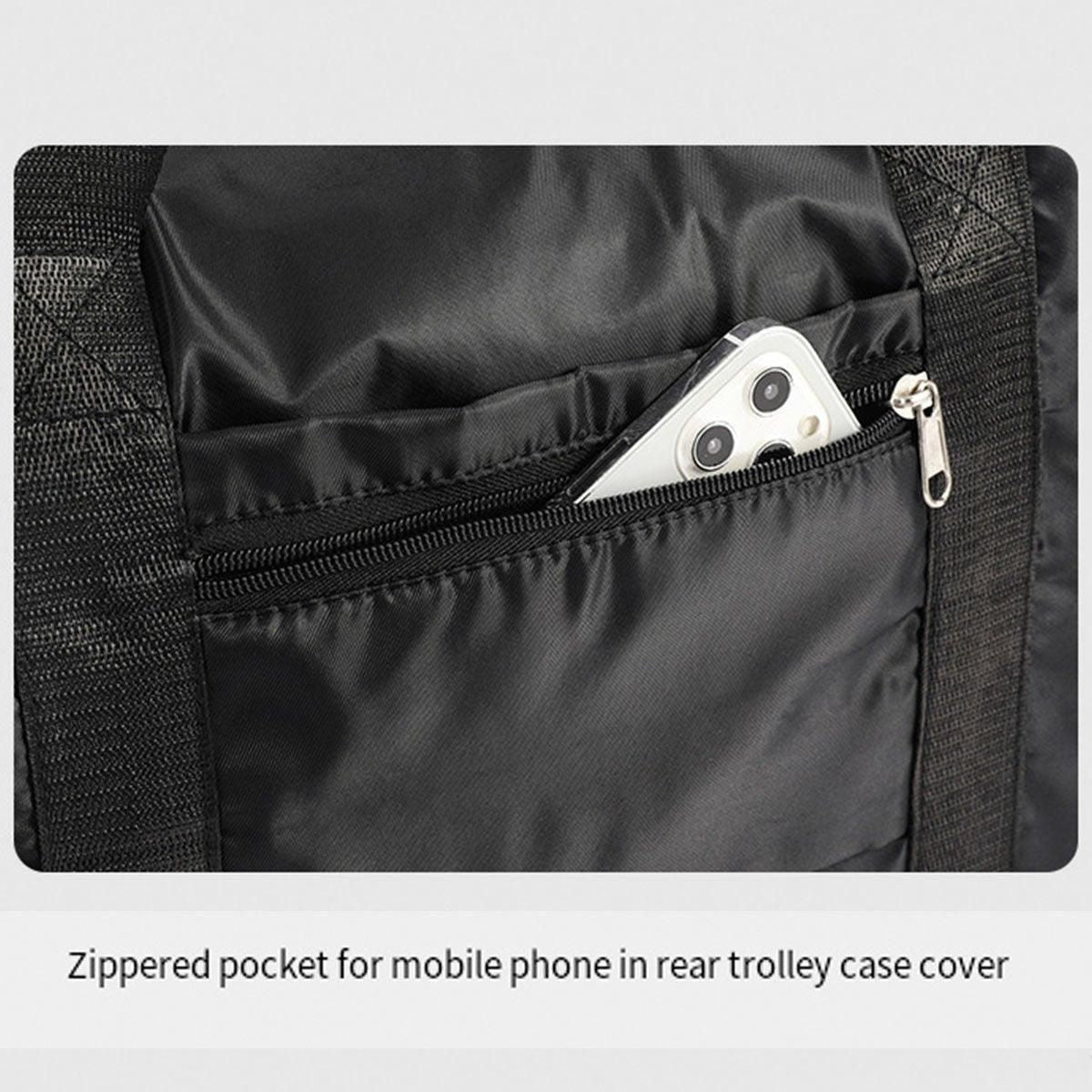 Large Capacity Travel Bag Foldable Luggage Tote Lightweight Storage Duffel Bag - Black