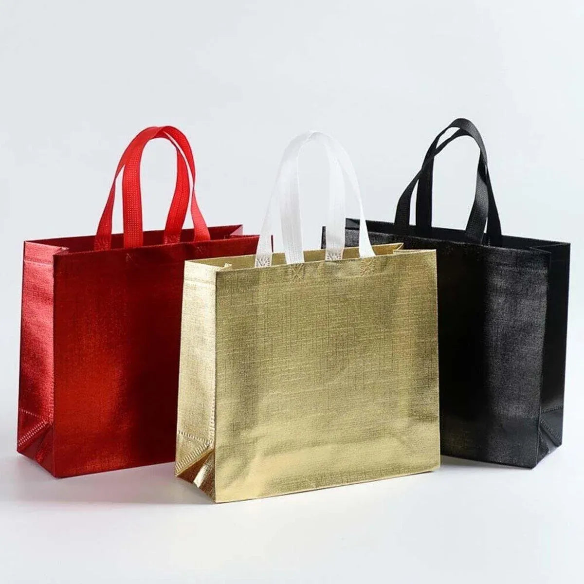 25PCS Embossed Non-Woven Tote Bag Fashion Shopping Gift Packaging Bag - Gold-40*30*12cm