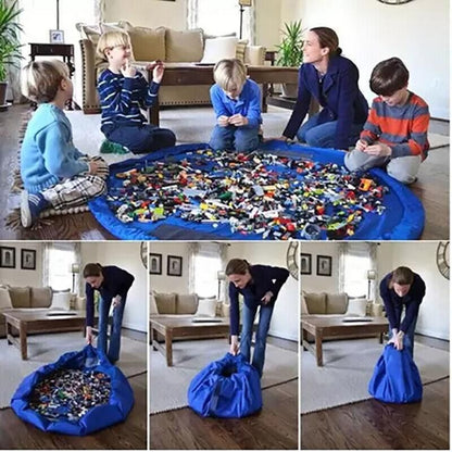 150Cm Kids Play Mat Bag Portable Toy Storage Organizer Lego Toys Drawstring Bag
