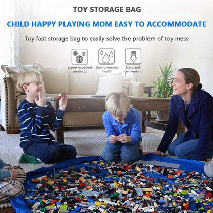 150Cm Kids Play Mat Bag Portable Toy Storage Organizer Lego Toys Drawstring Bag